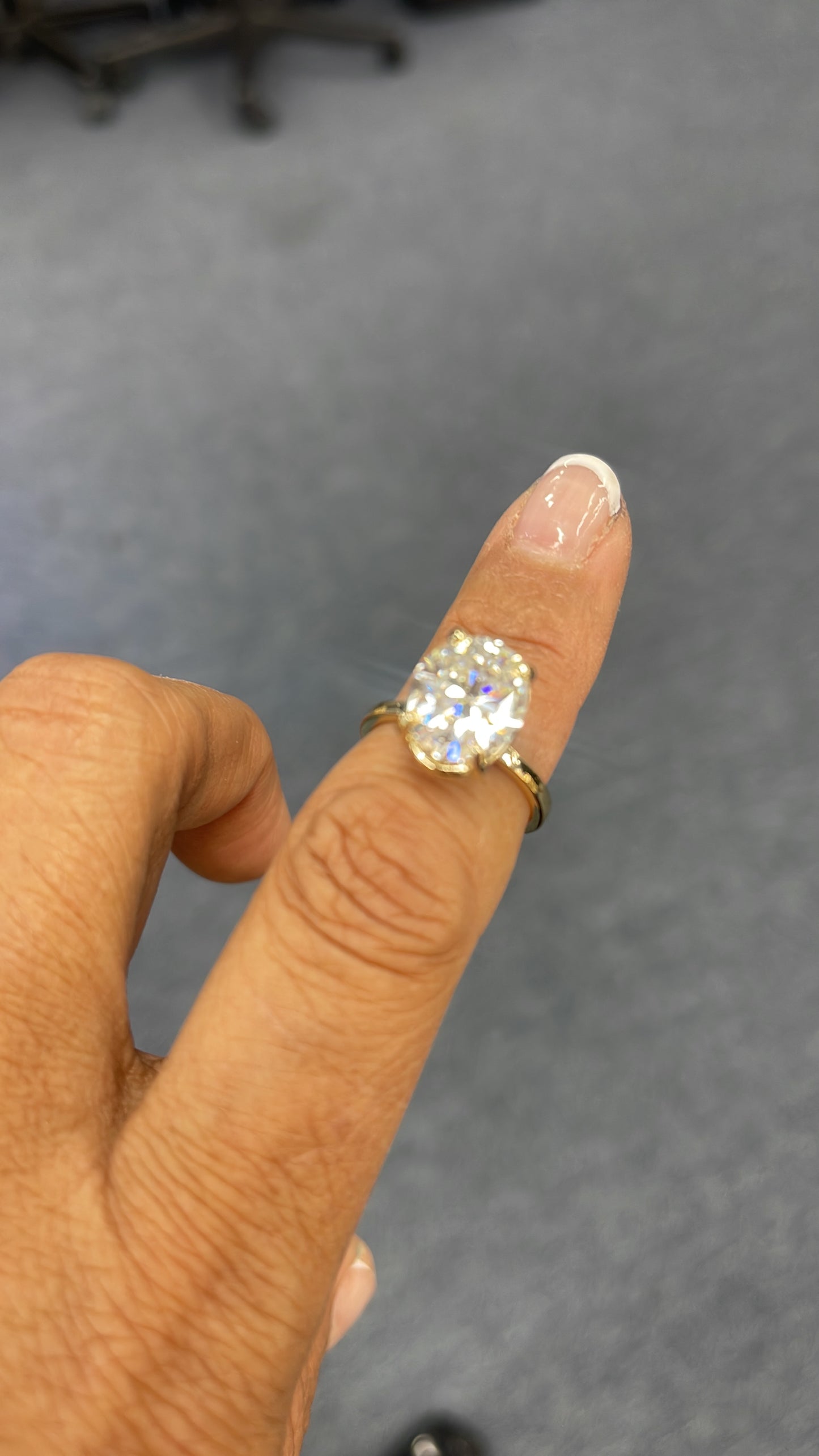 Genuine 14k Gold Ring and Moissanite Diamond