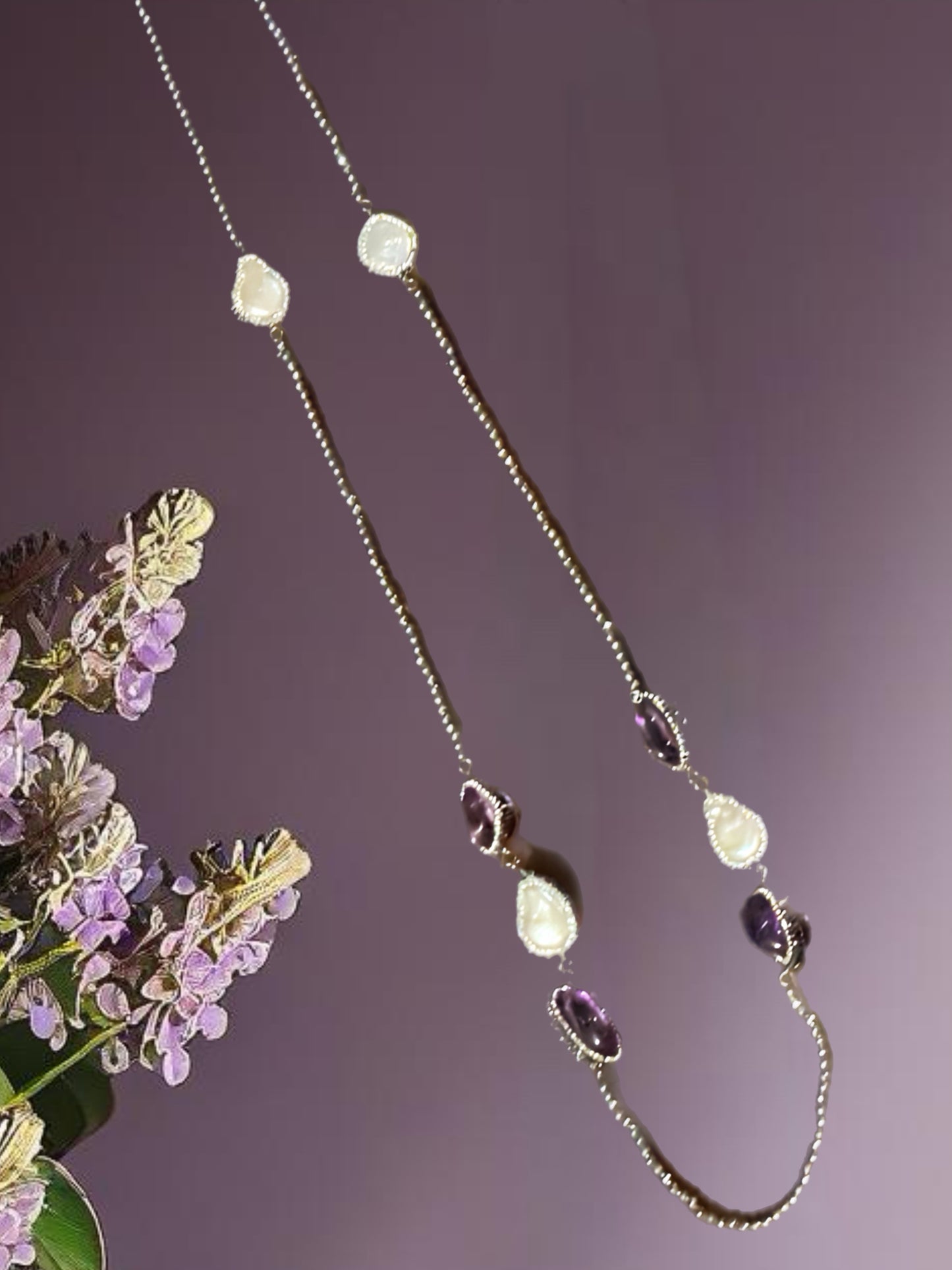 Baroque Pearls and Amethyst Necklace