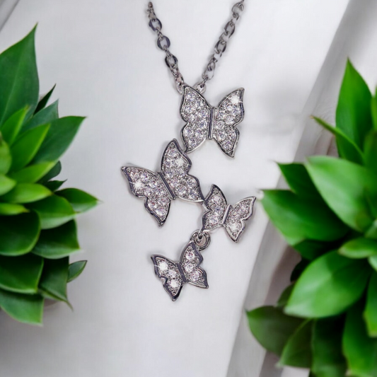 925 Sterling Silver Filled Butterfly Necklace