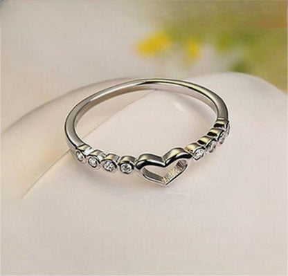 Sterling Silver Heart Centered Ring