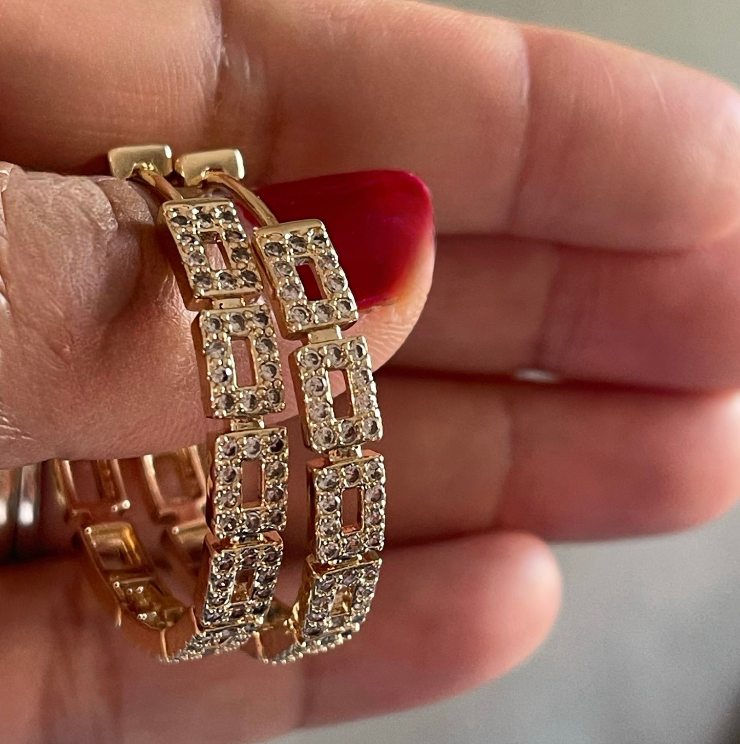 18K Gold Filled Milano CZ Hoop Earrings