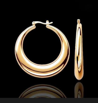 18K Gold Filled Puff Valentina Hoop Earrings