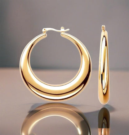 18K Gold Filled Puff Valentina Hoop Earrings