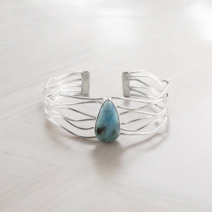 Sterling Silver Handmade Larimar Bracelet