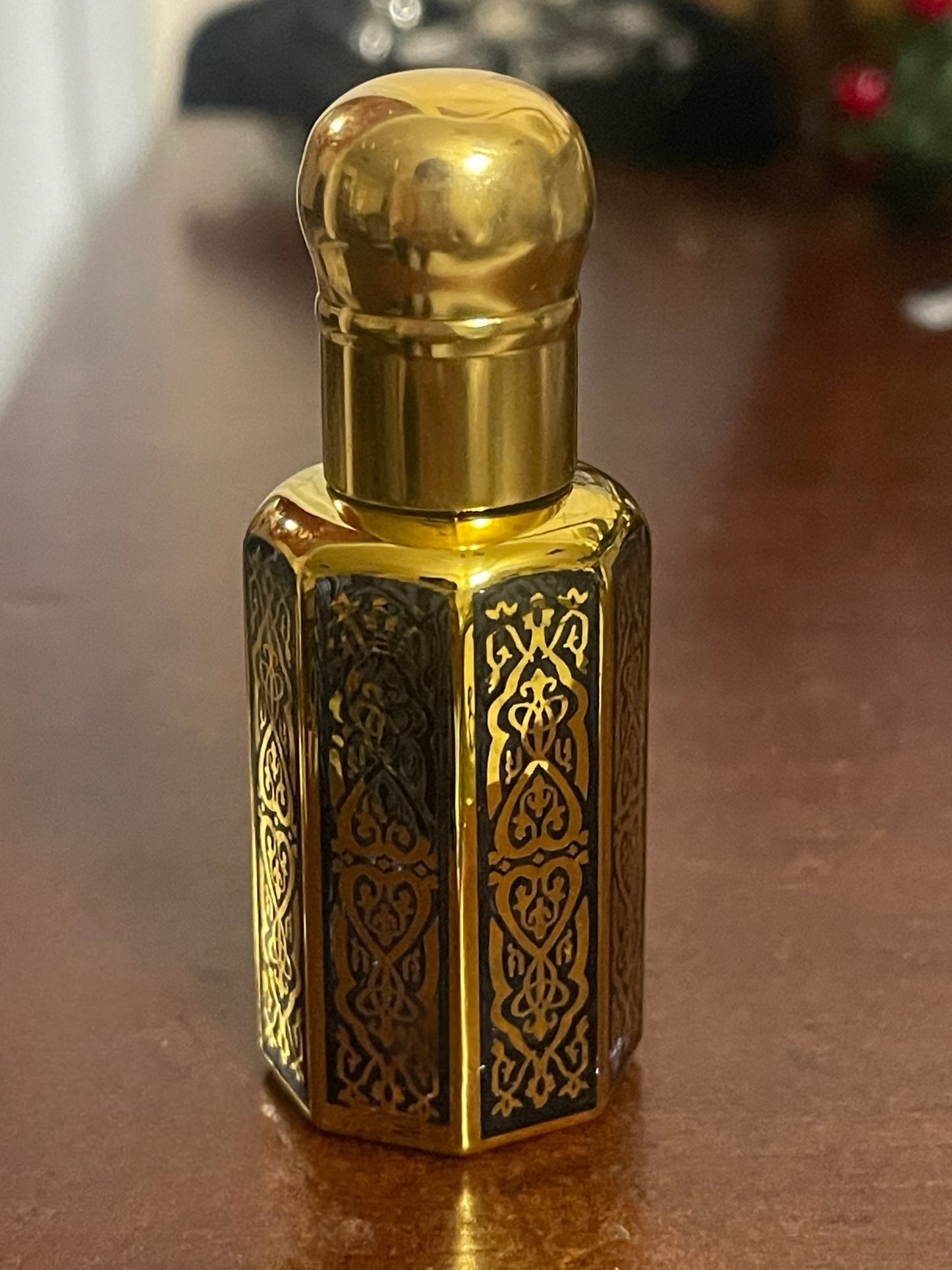 Jerusalem Anointing Oil in a Golden Bottle