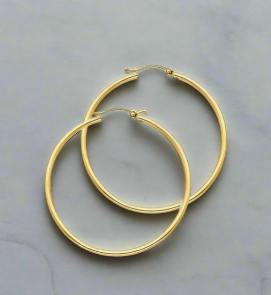 Genuine Solid 18K Gold Hoop Earrings