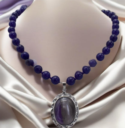 Lapis Lazuli Stone Bead Necklace