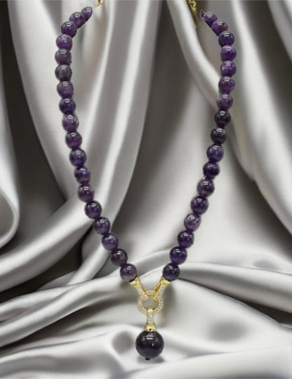 Amethyst Bead Necklace