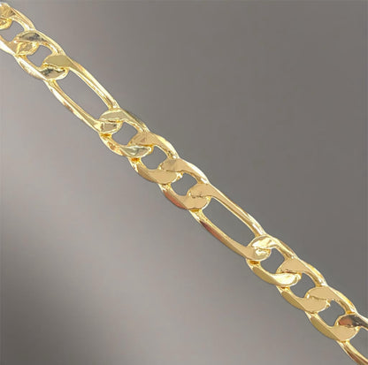 Genuine Solid 14K Gold Figaro Chain Bracelet