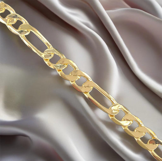 Genuine Solid 14K Gold Figaro Chain Bracelet