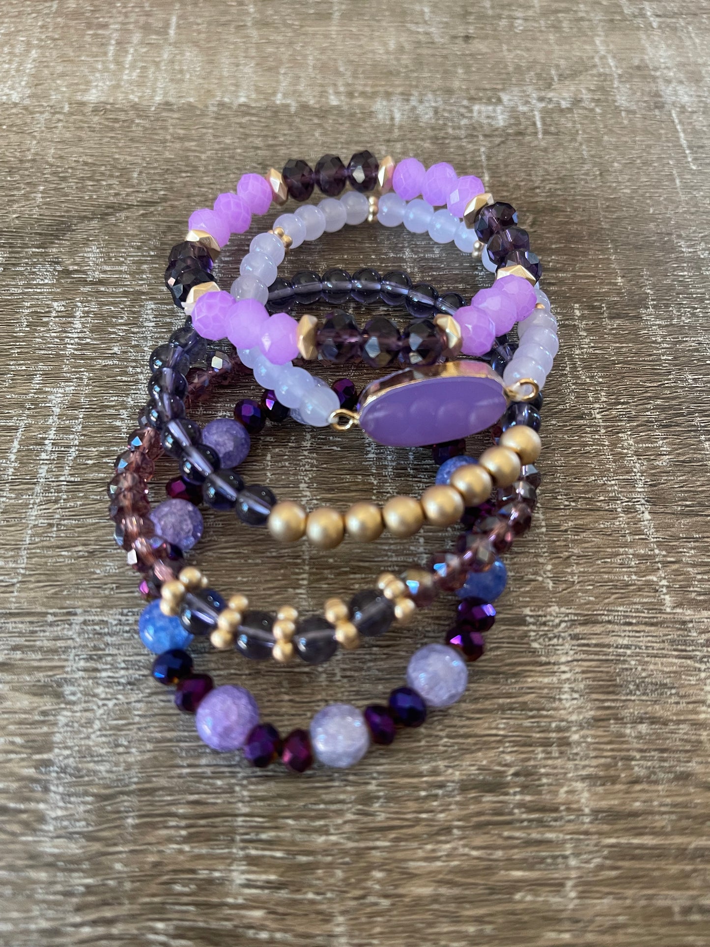 Purple Multi-Shade Bead Bracelet