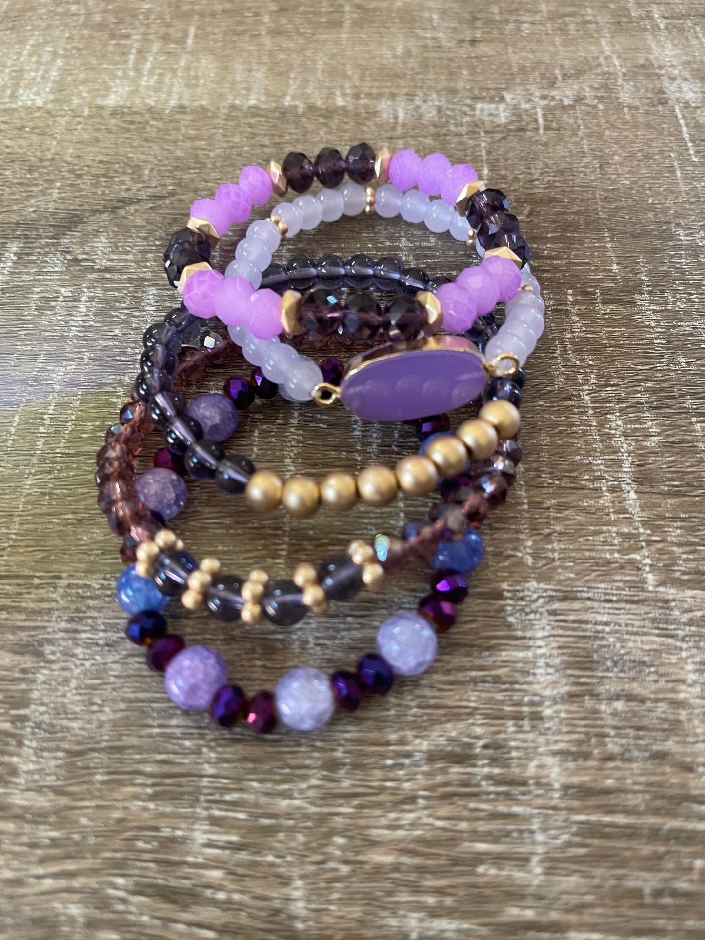 Purple Multi-Shade Bead Bracelet