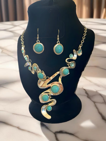 Allure Collection: Turquoise Necklace and Earring Set