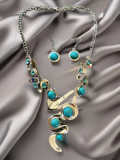 Allure Collection: Turquoise Necklace and Earring Set