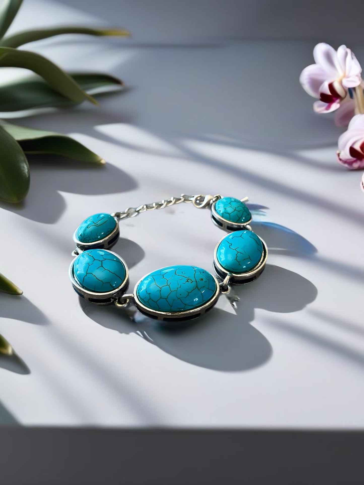 Faux Turquoise Stone Fashion Bracelet