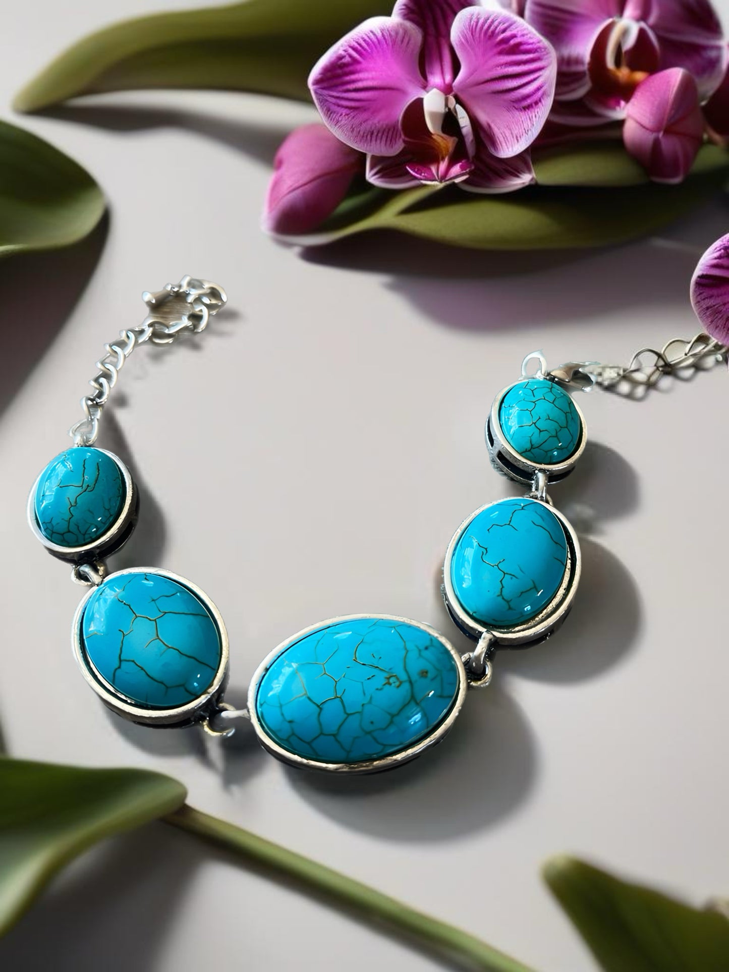 Faux Turquoise Stone Fashion Bracelet