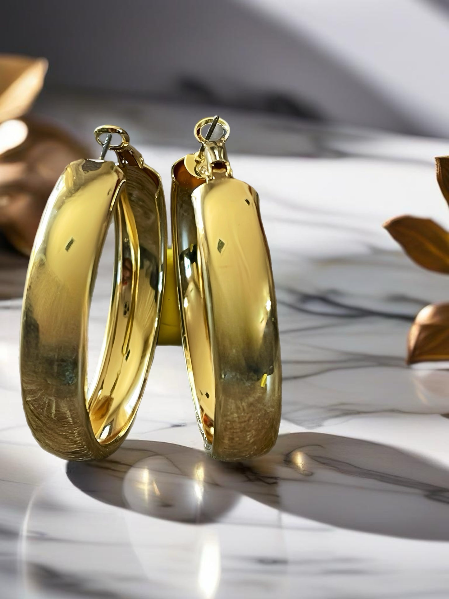 18k Yellow Gold Plated Fashion Hoop Earrings