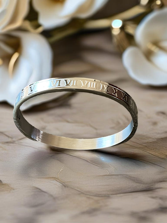 Roman Numeral Stainless Steel Bracelet