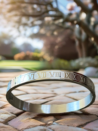 Roman Numeral Stainless Steel Bracelet