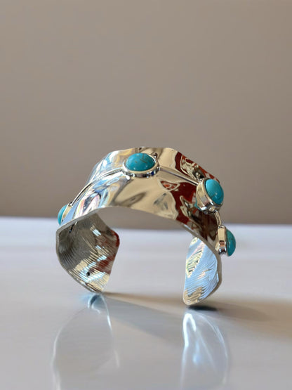 Silver and Faux Turquoise Fashion Bracelet