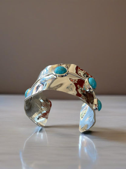 Silver and Faux Turquoise Fashion Bracelet