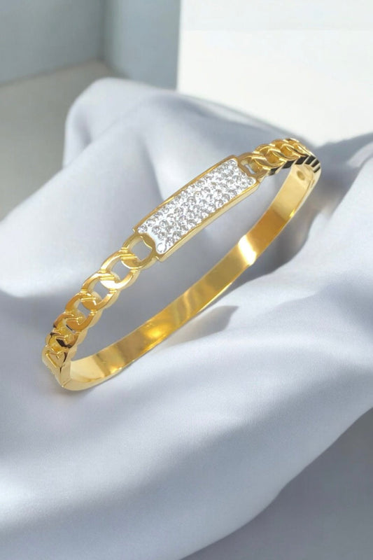 18K Gold Filled Stainless Steel Royal Cuban Bangle