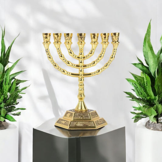 18k Gold Plated  Menorah