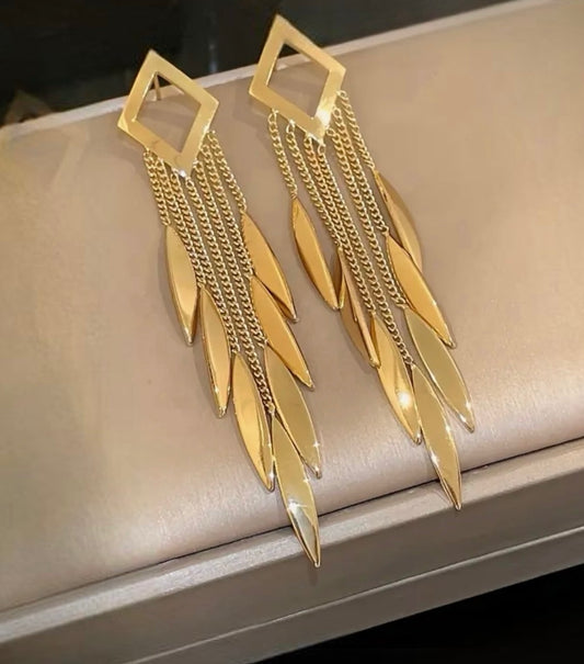 18K Plated Tassel Drop Earrings