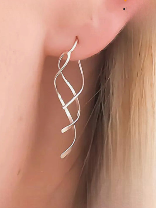 Sterling Silver Tassel Wave Earrings