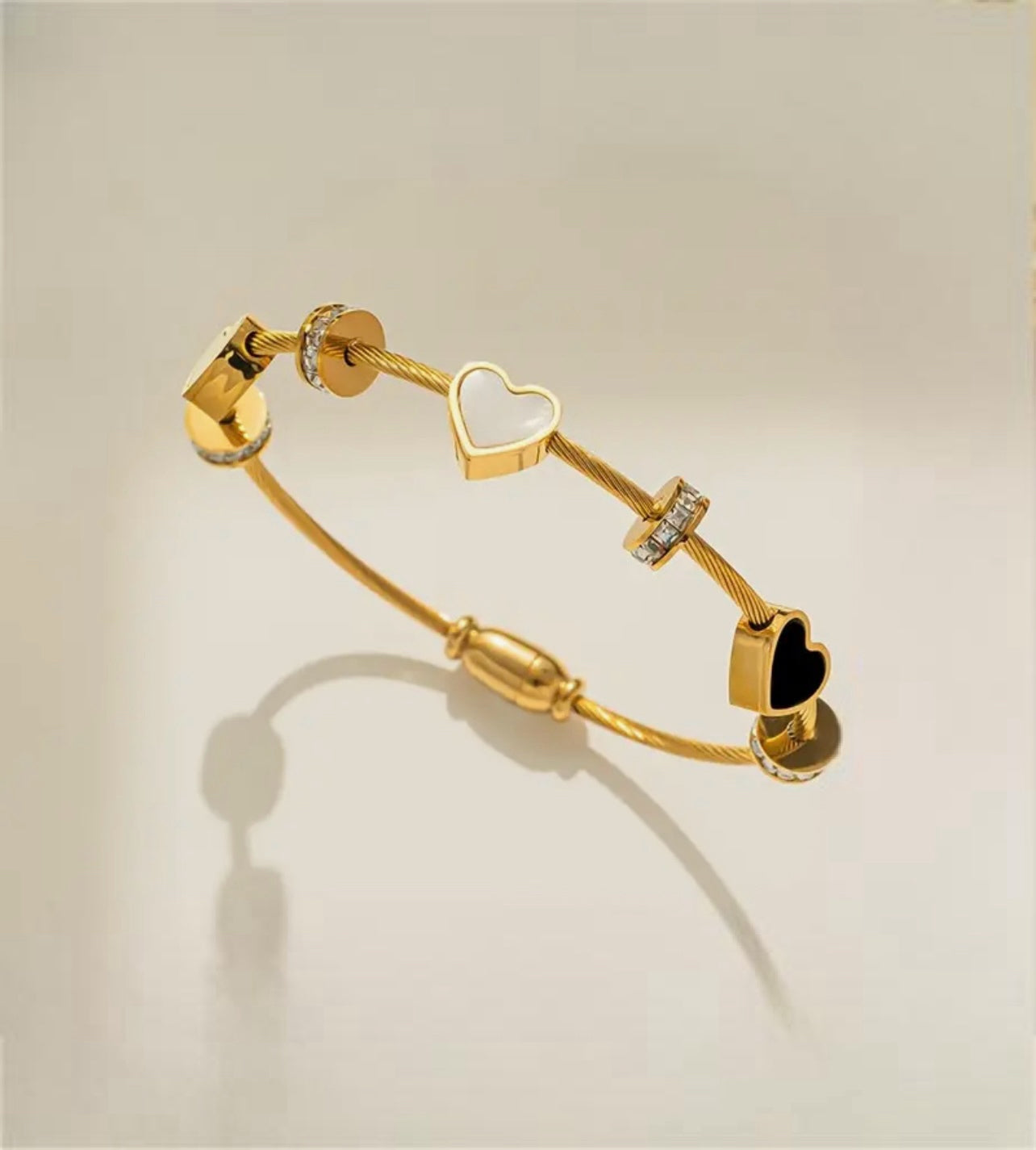 Gold Plated  Modern Heart Bangles