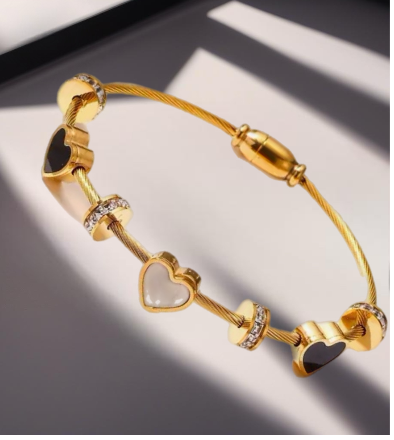 Gold Plated  Modern Heart Bangles