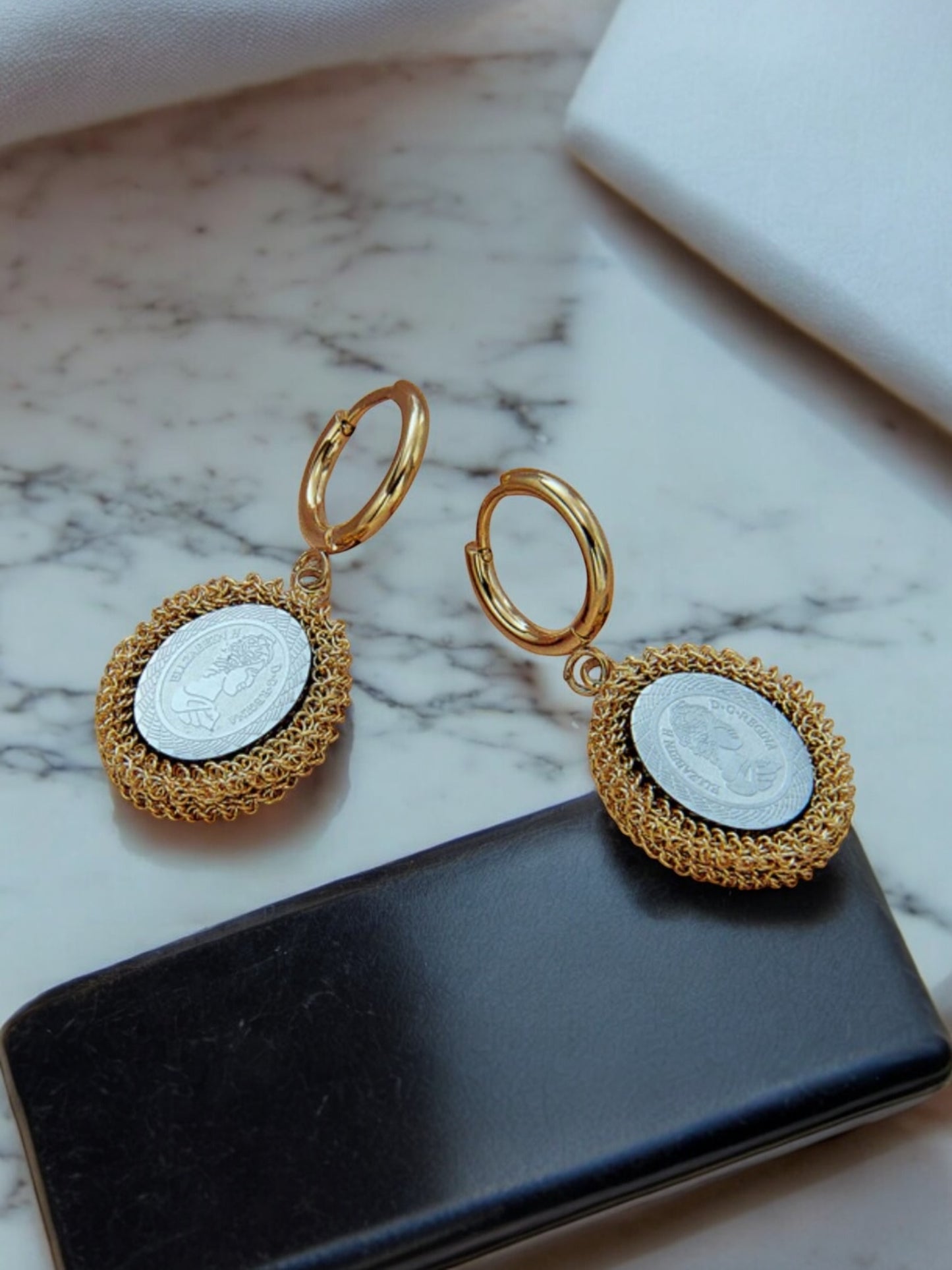 Gold Plated Stud Earring Cameo Earrings